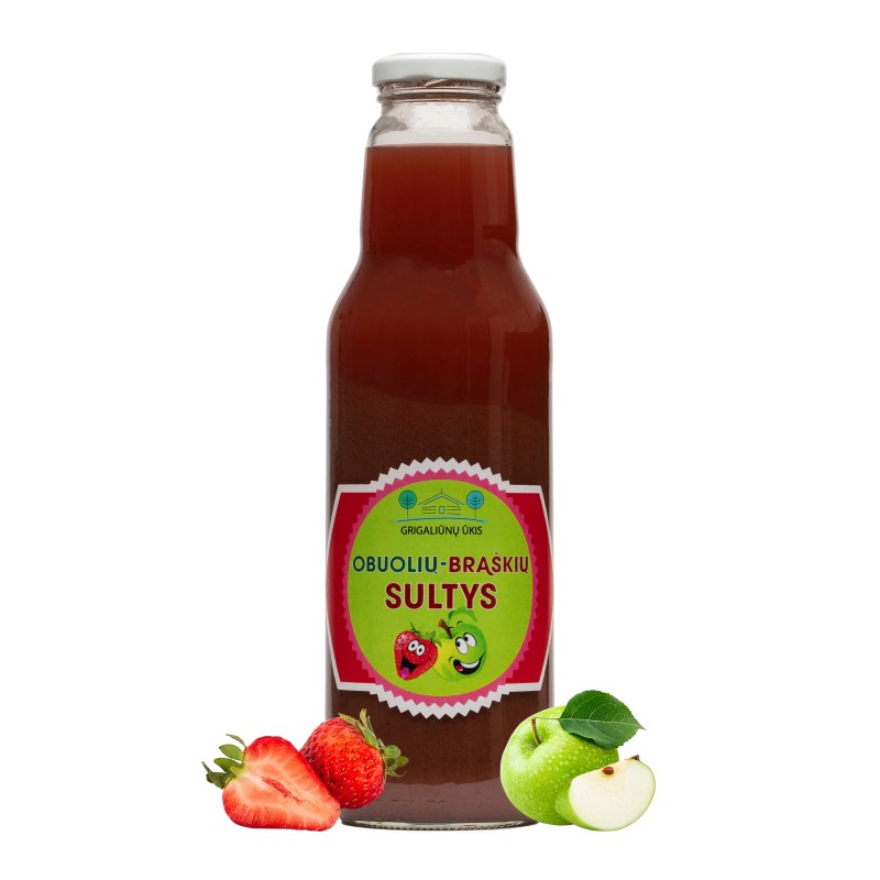 Obuolių - braškių sultys, 750 ml