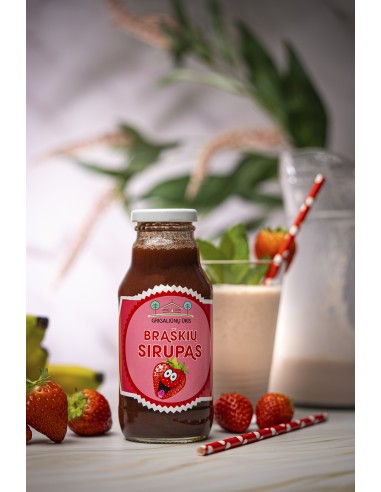 Braškės, sirupas, arbata, limonadas, blynai, košė, ledai, pusryčiai