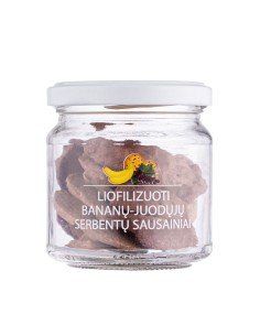Liofilizuoti bananų sausainiai su juodaisiais serbentais, sveikas maistas, be cukraus