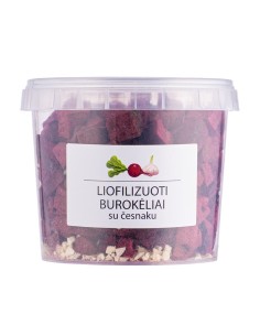 Liofilizuoti burokėliai su česnaku, sveikas užkandis, be cukraus, vegan